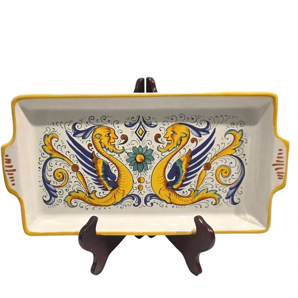 Deruta Raffaellesco Dragon Platter Serving‎ Tray Made in Italy